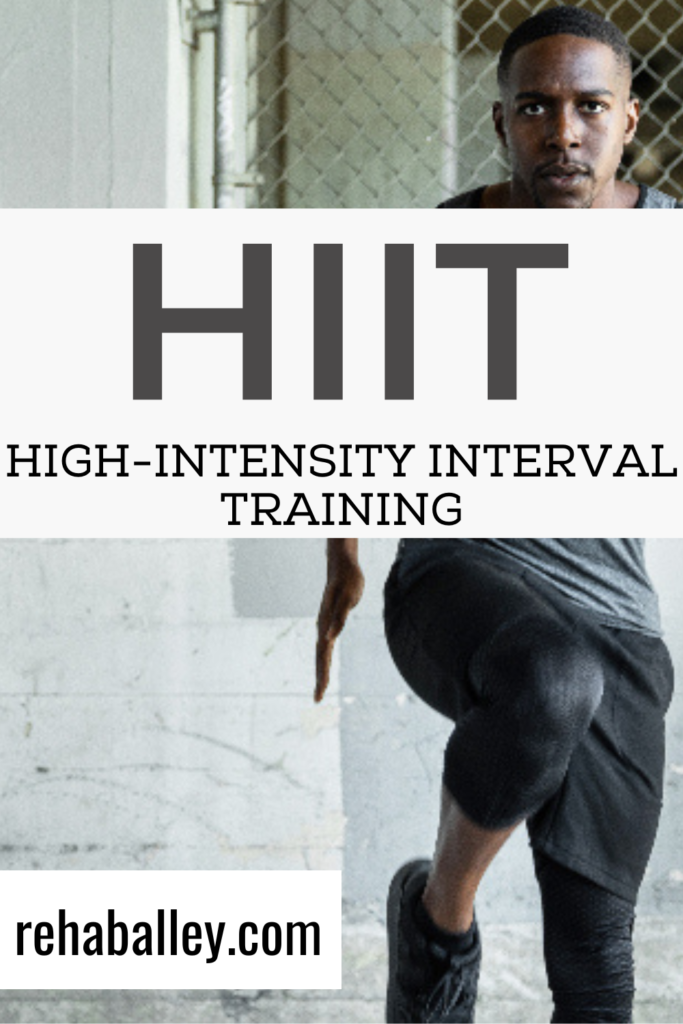 Man performing high-intensity interval training exercises, exercise routine, fitness