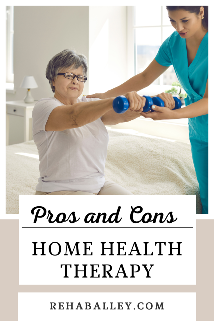 Older woman performing arm exercises with a physical therapist at home